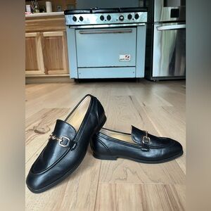 Bruno Marc Black Buckle Loafers with Box!